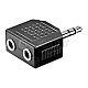 Goobay 11104 Audio Adapter 3.5mm Klinke Stecker -> 2x 3.5mm Buchse schwarz