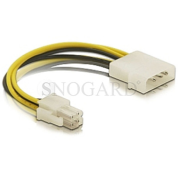 DeLOCK 82391 Molex 4pin Stecker -> 4pin Stecker 13cm gelb/schwarz