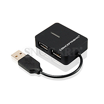 Conceptronic C4PUSB2 Travel 4-Port USB 2.0 Hub schwarz