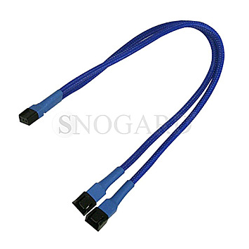 Nanoxia NX3PY30B 3pin Molex Y-Kabel 30cm blau