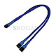 Nanoxia NX3PY30B 3pin Molex Y-Kabel 30cm blau