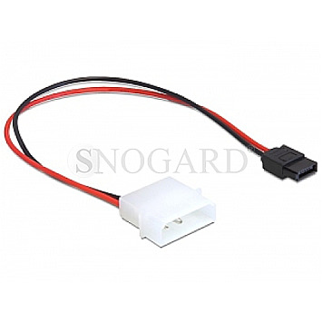 DeLOCK 82913 Molex 4pin Stecker -> S-ATA Slim 6pin Stromkabel 24cm schwarz/rot