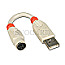 Lindy 70511 PS/2 Buchse - USB Typ-A Stecker Adapter grau