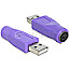 DeLOCK 65461 PS/2 Buchse -> USB-A Stecker Adapter violett