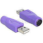 DeLOCK 65461 PS/2 Buchse -> USB-A Stecker Adapter violett