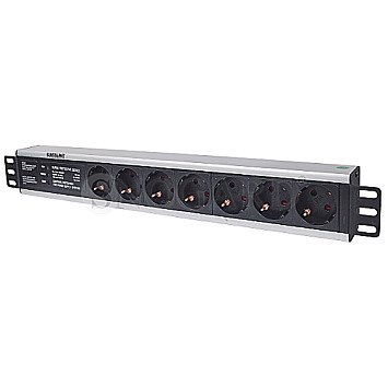 Intellinet 19" Rackmount Aluminium Steckdosenleiste 7-fach 1.5HE schwarz/silber