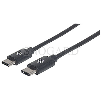 Manhattan 354875 USB 2.0 Typ C-Kabel 2m schwarz