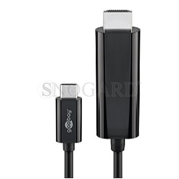 Goobay 51768 USB-C auf HDMI Stecker 4K UHD 60Hz Adapterkabel 1.8m schwarz
