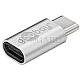 Goobay 51598 / USB-C Stecker / USB 2.0 Micro-B Buchse OTG Adapter silber