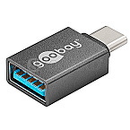 Goobay 51595 / USB-C Stecker / USB 3.0 Typ-A Buchse OTG Adapter grau