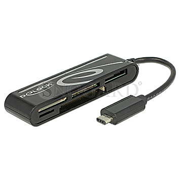 DeLOCK 91739 USB 2.0 Card Reader USB Typ-C Stecker 5 Slots schwarz