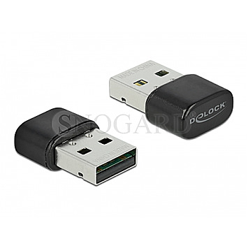 DeLOCK 61000 Dualband WiFi+Bluetooth 4.2 Adapter USB 2.0 schwarz