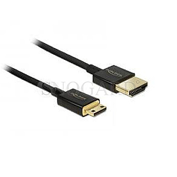DeLOCK 84778 HDMI-A Stecker/HDMI Mini-C Stecker with Ethernet 3D 4K 2m schwarz