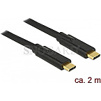 DeLOCK 85527 USB 3.1 Typ-C 3.0 Stecker/Stecker 5A E-Marker 2m schwarz