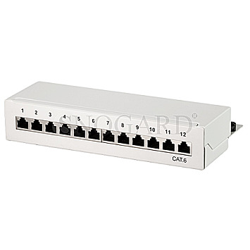 LogiLink NP0017A Desktop Patchpanel CAT6 12-Port grau