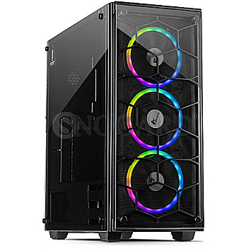 Inter-Tech C-907 Cobweb Window RGB Black Edition