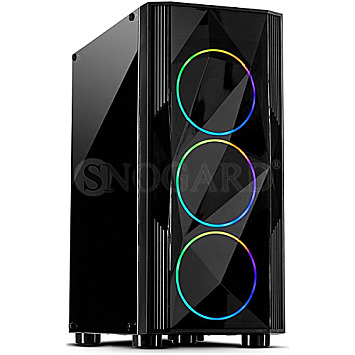 Inter-Tech A-3401 Chevron Window RGB Black Edition