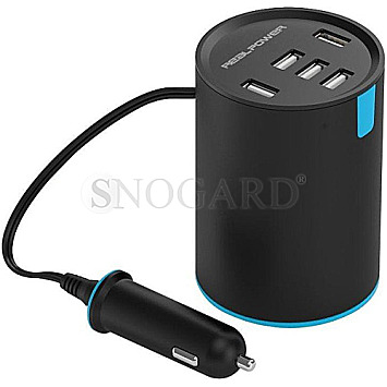 Ultron 195445 RealPower 5-Port USB Car Charger Tube 5 schwarz