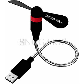 Ultron 335263 RealPower Mini USB Fan schwarz Ventilator schwarz