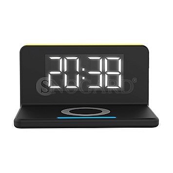 Terratec 286141 ChargeAir Clock Wecker + Ladestation Licht schwarz/gelb