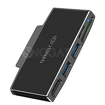 Terratec 310535 Connect Go1 Adapter mit 2xUSB+HDMI+Cardreader Alu schwarz