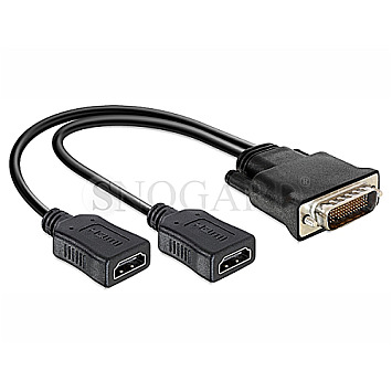 DeLOCK 65280 Adapter DMS-59 zu 2x HDMI 25cm schwarz