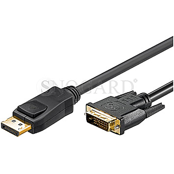 Goobay 51961 Displayport 1.2 Stecker / DVI-D 24+1 Stecker 2m schwarz