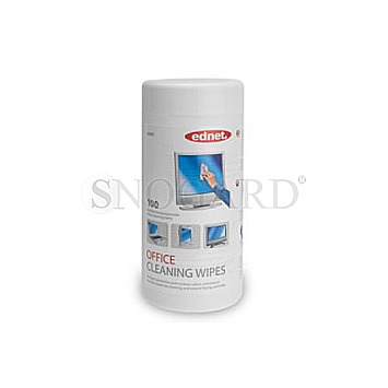 Ednet 63001 Office Cleaning Wipes 100 Blatt Kunststoff-Reiniger in Spenderbox