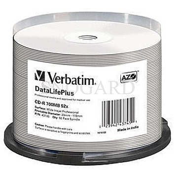 Verbatim DataLifePlus CD-R 52x 80min/700MB 50er Spindel printable