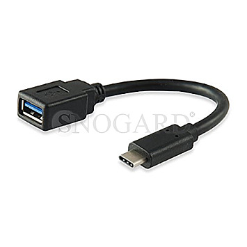 Equip 133455 USB 3.0 Typ-C Stecker / USB 3.0 Typ-A Buchse 15cm Adapter schwarz