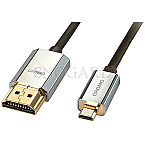 Lindy 41678 Cromo Slim HDMI High Speed Kabel an Micro HDMI 3m