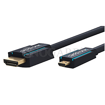 Clicktronic 70326 CasualPremium HDMI auf Micro HDMI 4K Adapterkabel 1m blau