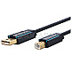 Clicktronic 70096 Premium USB-A auf USB-B 2.0 Adapterkabel 1.8m blau