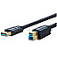 Clicktronic 70090 Premium USB-A auf USB-B 3.0 Adapterkabel 50cm blau