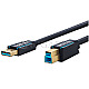 Clicktronic 70090 Premium USB-A auf USB-B 3.0 Adapterkabel 50cm blau