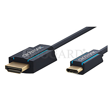 Clicktronic 44930 Premium Casual USB-C auf HDMI 2.0 Adapterkabel 3m blau