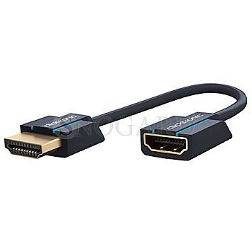 Clicktronic 70700 4K HDMI Flexadapter Buchse/Stecker 10cm blau