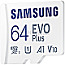 64GB Samsung EVO Plus 2021 R130 microSDXC UHS-I U1 A1 Class 10 V10 Kit