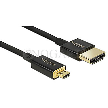 DeLOCK 84783 HDMI Typ-A / HDMI Micro-D 4K 3D 2m schwarz