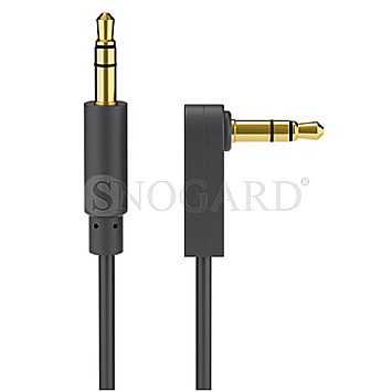 Goobay 59525 Audio Verbindungskabel AUX 3.5mm Stereo 3pol. Slim 3m abgewinkelt