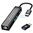 Conceptronic DONN07BA USB-Hub 3 Port USB-C->USB-A 3.0/Gigabit LAN Adapter