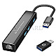 Conceptronic DONN07BA USB-Hub 3 Port USB-C->USB-A 3.0/Gigabit LAN Adapter