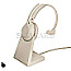 Jabra Evolve2 65 Link380c USB-C UC Mono Office Headset + Ladestation beige