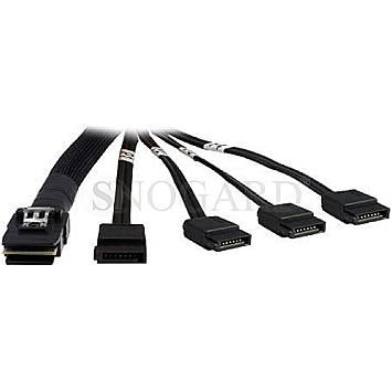 Inter-Tech 88885237 mini SAS x4 SFF-8087 auf 4x S-ATA Kabel 65cm schwarz