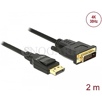 DeLOCK 85313 4K DisplayPort 1.2 Stecker -> DVI (24+1) Stecker 2m schwarz