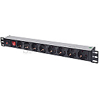 Intellinet 713986 19" Rackmount Aluminium Steckdosenleiste 8-fach 1HE