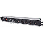 Intellinet 713962 19" Rackmount Alu Steckdosenleiste 1.5HE 6-fach
