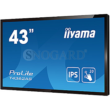 108cm (42.5") Iiyama T4362AS-B1 IPS Multi-Touch 4K Ultra HD 3x HDMI LAN seriell