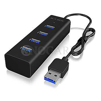 ICY BOX IB-HUB1409-U3 USB-Hub 4x USB-A 3.0 schwarz