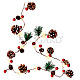 Goobay 60274 20er LED-Silberdraht-Lichterkette "Tannenzapfen & rote Beeren"